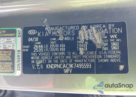 2019 Kia Sportage Ex from USA, damaged, VIN KNDPNCAC9K7495593